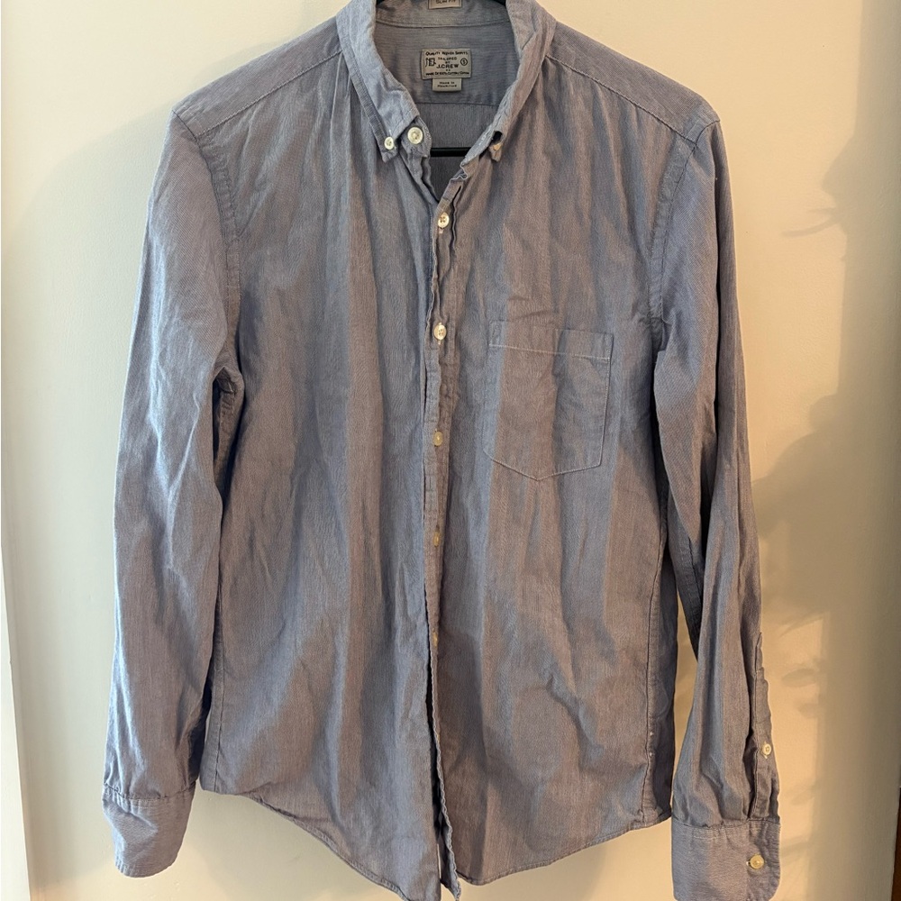 J. Crew Blue Casual Button Down Shirt with Long Sleeves